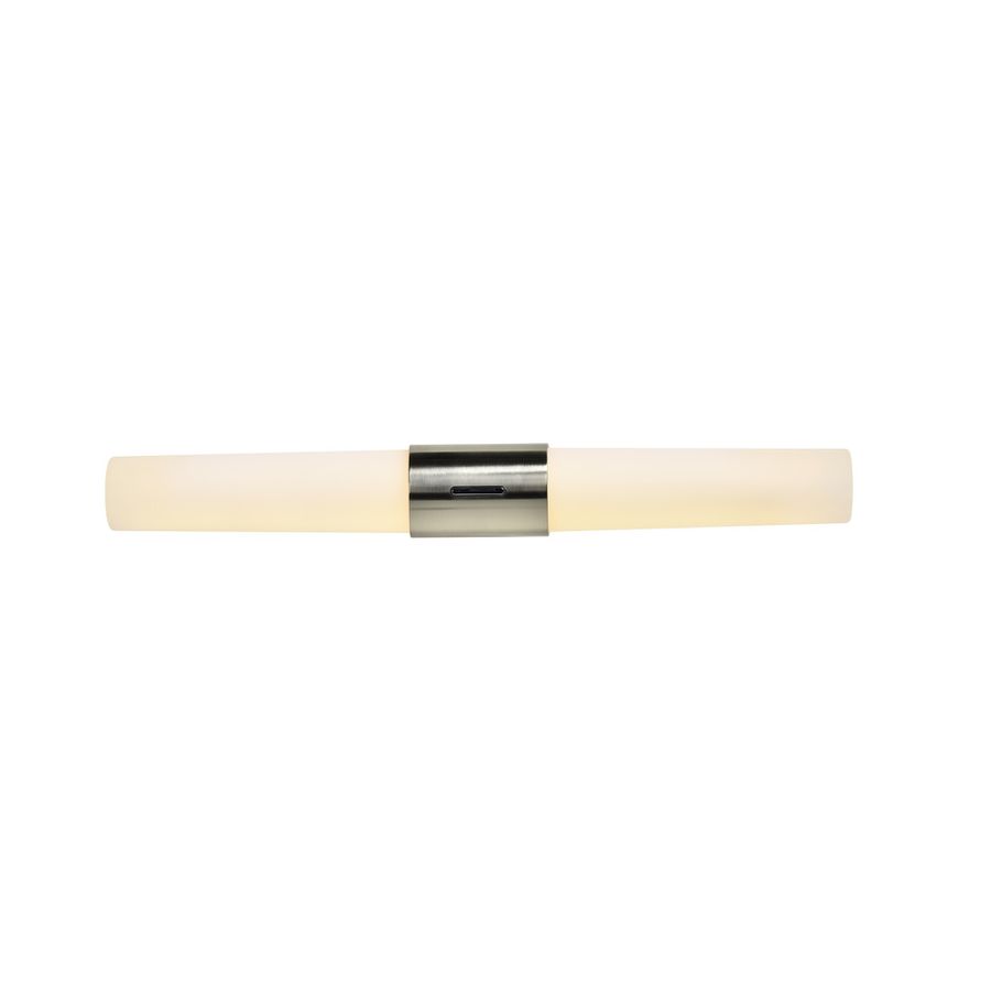 Helva,  Doppel- Wandleuchte, Nickel - LED Modul, 9W, IP44