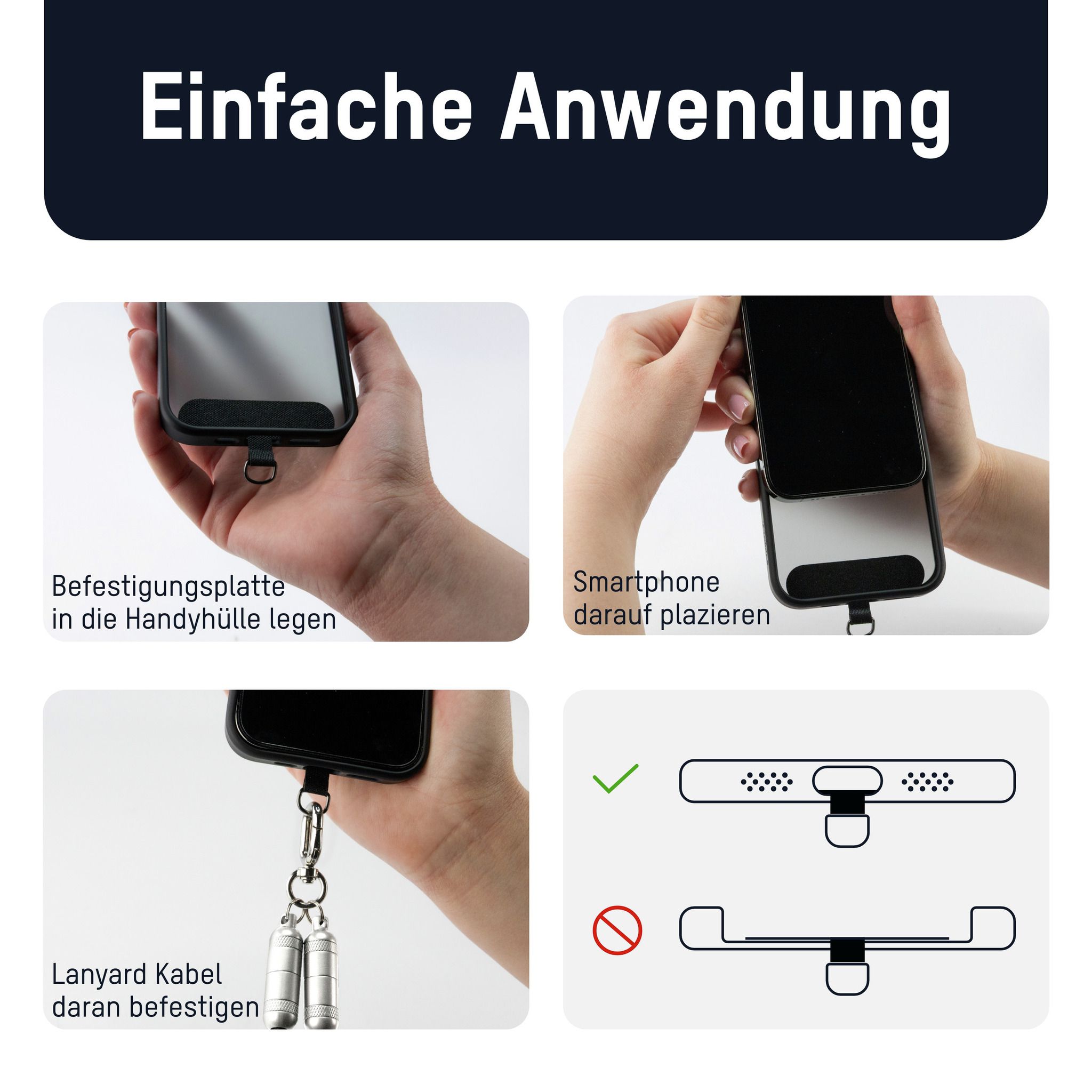 Lanyard Kabel USB Typ-C zu Lightning - 120 cm, blau
