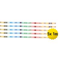 5x 1m RGB LED Stripe - IP20, RGB, 500cm Länge