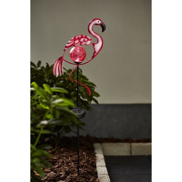 Décoration Solaire Flamingo - Pink, Lichtfarbe Red