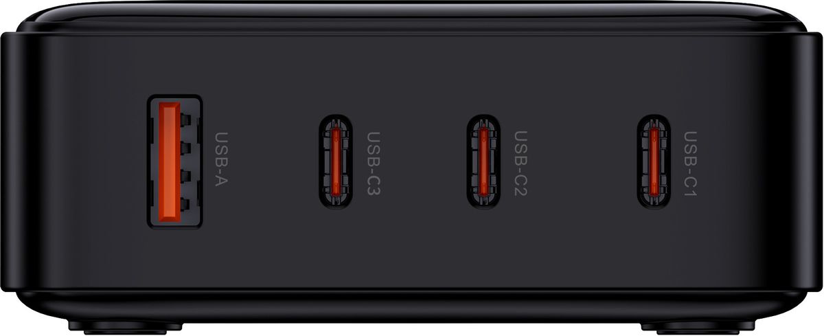 Desktop USB-Charger 100W GaN - Out: USB-C1/ C2/ C3: 100W PD, USB-A: 60W, shared Max. 95W, inkl. 1.0m 140W USB-C to C Kabel, schwarz
