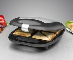 Sandwich Maker "divertimento per 4" ST 1410 - Sandwich Maker , Edelstahl/schwarz, 1400W