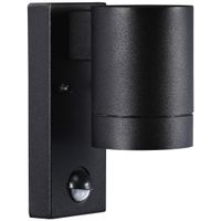 Tin Maxi Sensor - 1xGU10 (exklusiv), max.35W, IP54, schwarz, nicht dimmbar, PIR-/Tagesl.-Sen.(0-8m), D=76mm, H=160mm