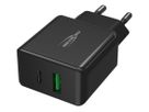 USB-Ladegerät Home Charger HC218PD schwarz / 3 A / 20 W / 2 Port - Home Charger HC218PD schwarz