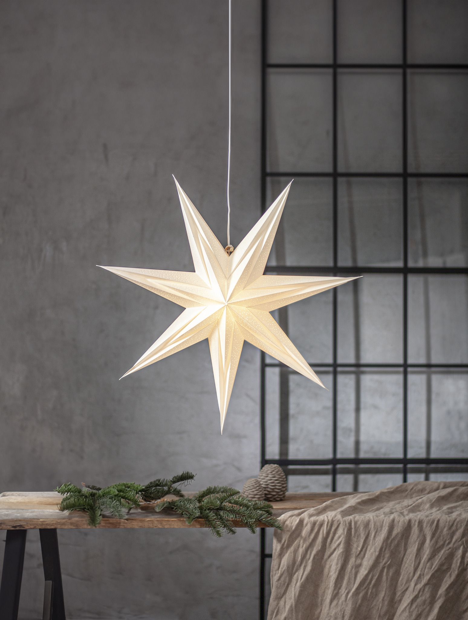 Papierstern Holly - IP20, Weiss