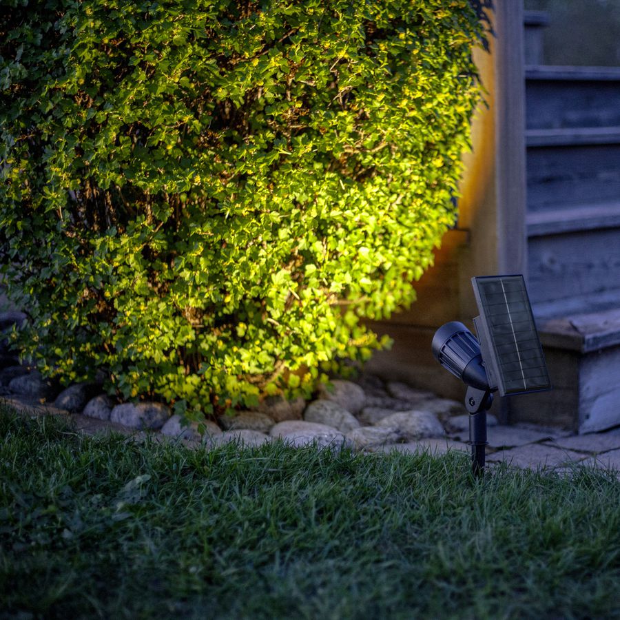 Solar Spotlight Powerspot - Indoor, Outdoor, RGBW, Schwarz