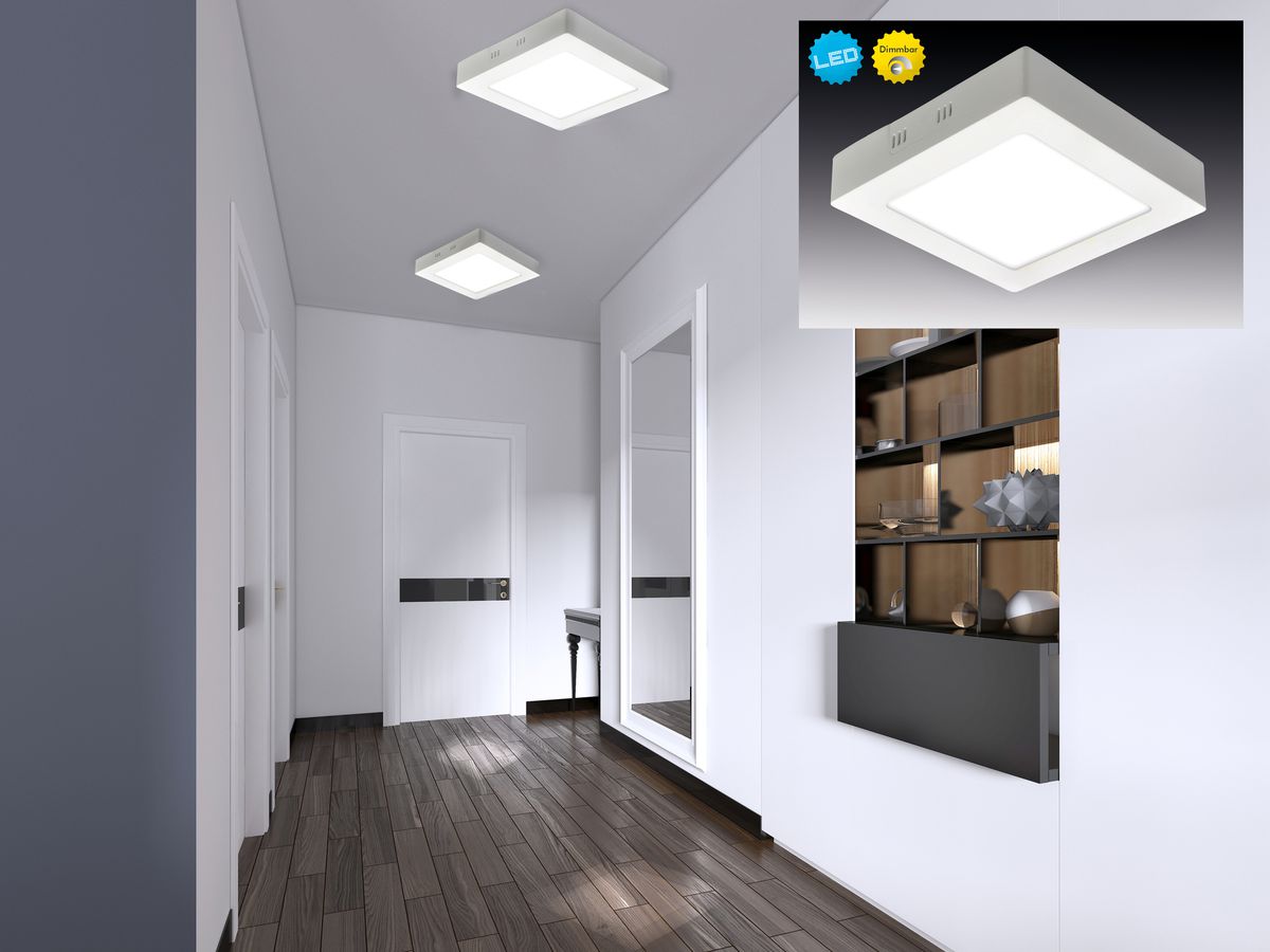 LED Aufbaupanel dimmbar Dimplex d:17,2 - LED fest verbaut, 3000K, warmweiss