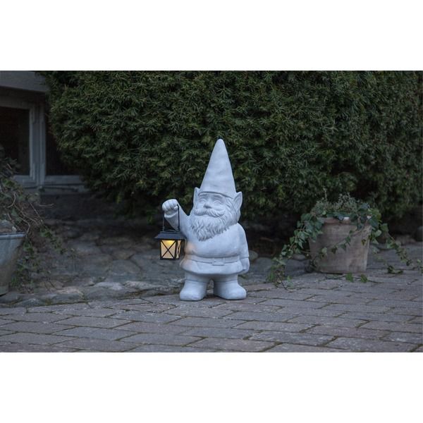 Solar Dekoration Gnomy - Grau, Lichtfarbe Warmweiss