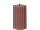 LED Pillar Kerze Flamme Stripe - Indoor, Pink, 15.00cm Höhe