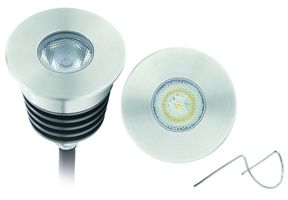LED spot intégré MIDI-R - 12V DC, 3W, 110lm, 2700K, IP67, alu. eloxiert, dimmbar