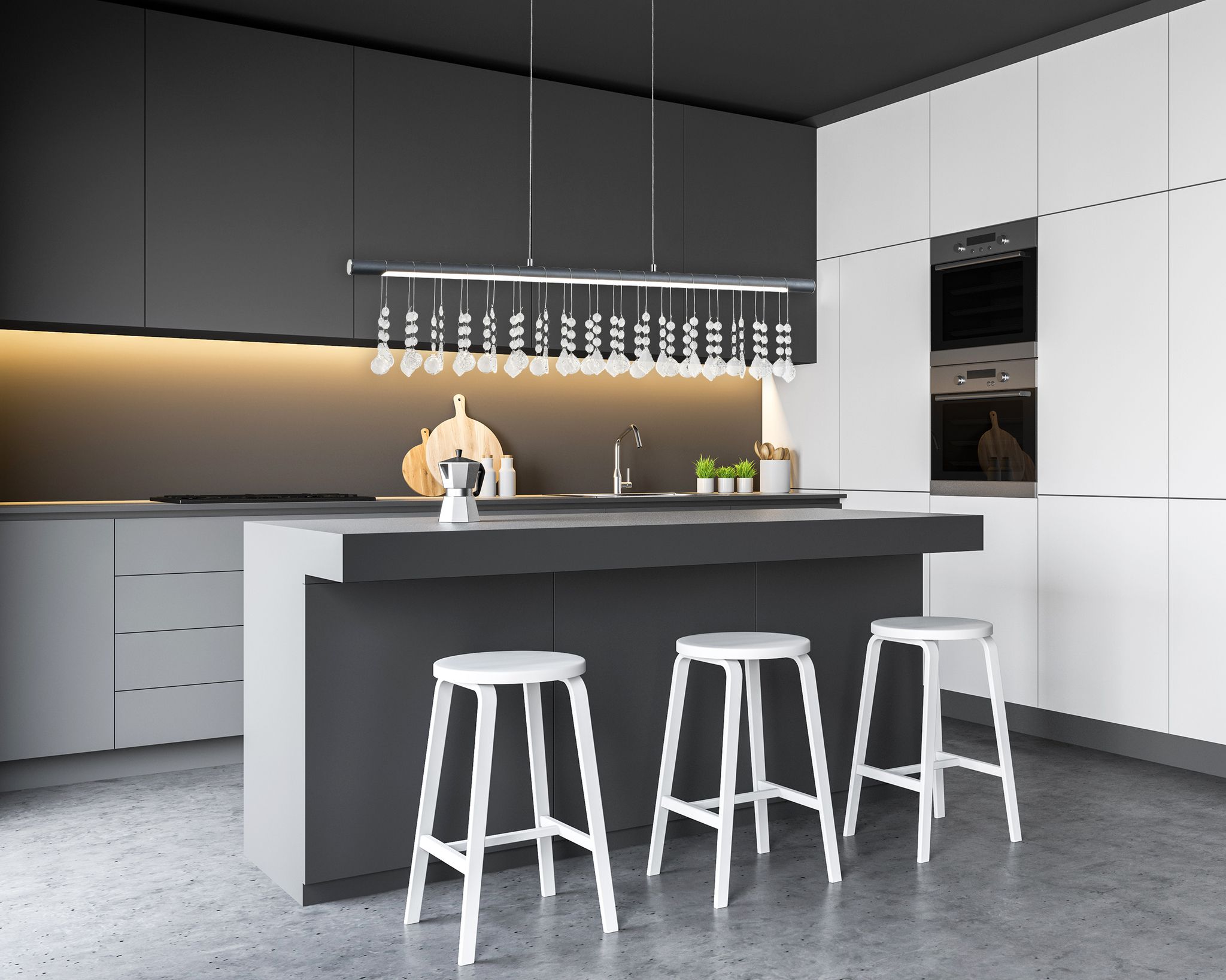 LED Pendelleuchte Nobilis l: ca. 100 cm - grau - LED, 23.6W, IP20