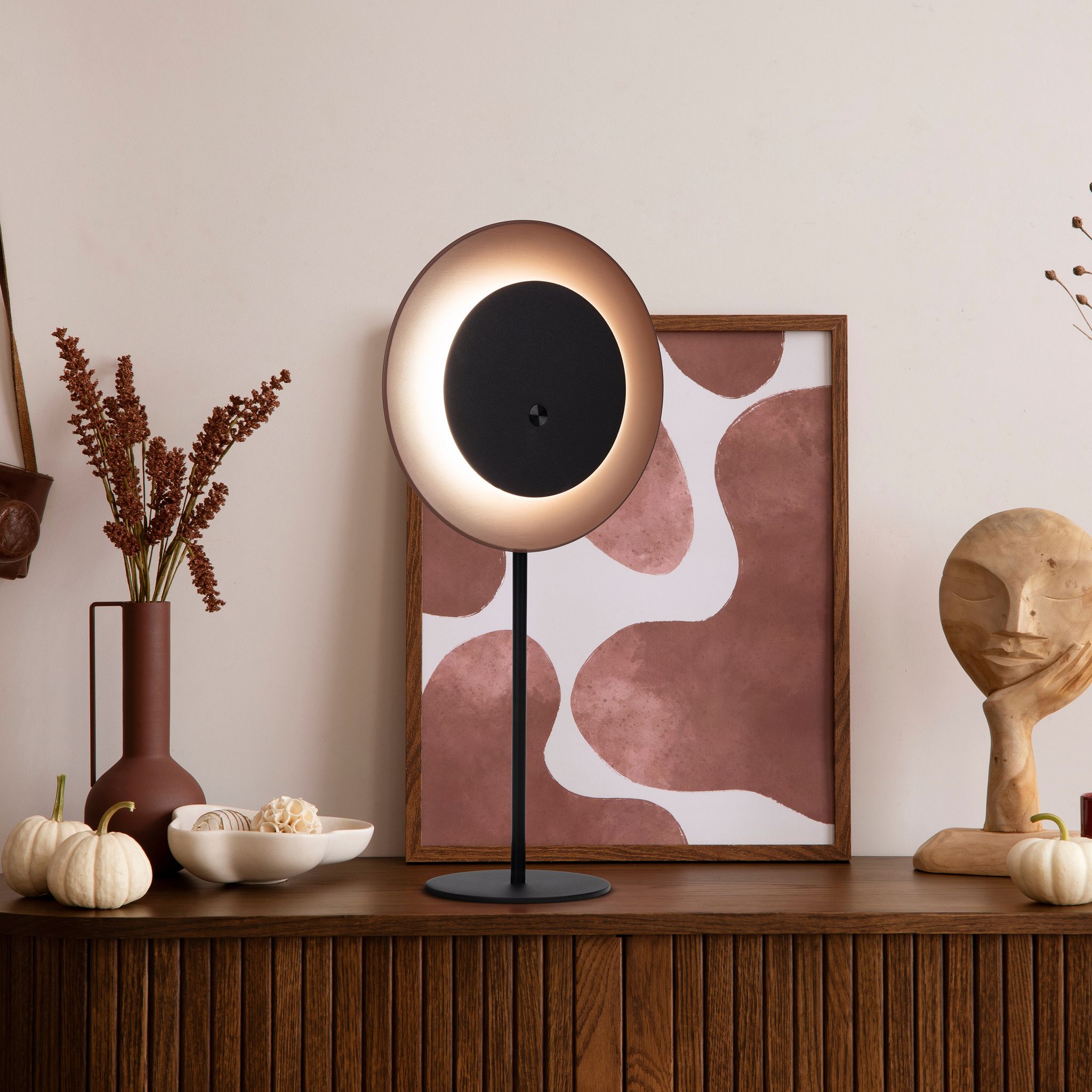 Solar- Tischleuchte Hängeleuchte SOLAN mocha mousse H: 41,5 cm - 3000K, 120lm, 1W, IP54