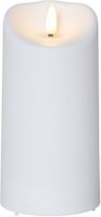 LED Pillar Kerze Flamme - Outdoor, Weiss, 15cm Höhe, Timerfunktion