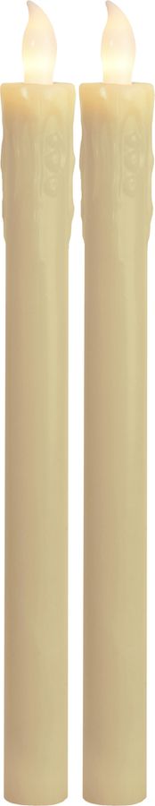 Candela di cena a LED 2-Set Press - Indoor, Champagne, 25cm Höhe, keine Timerfunktion