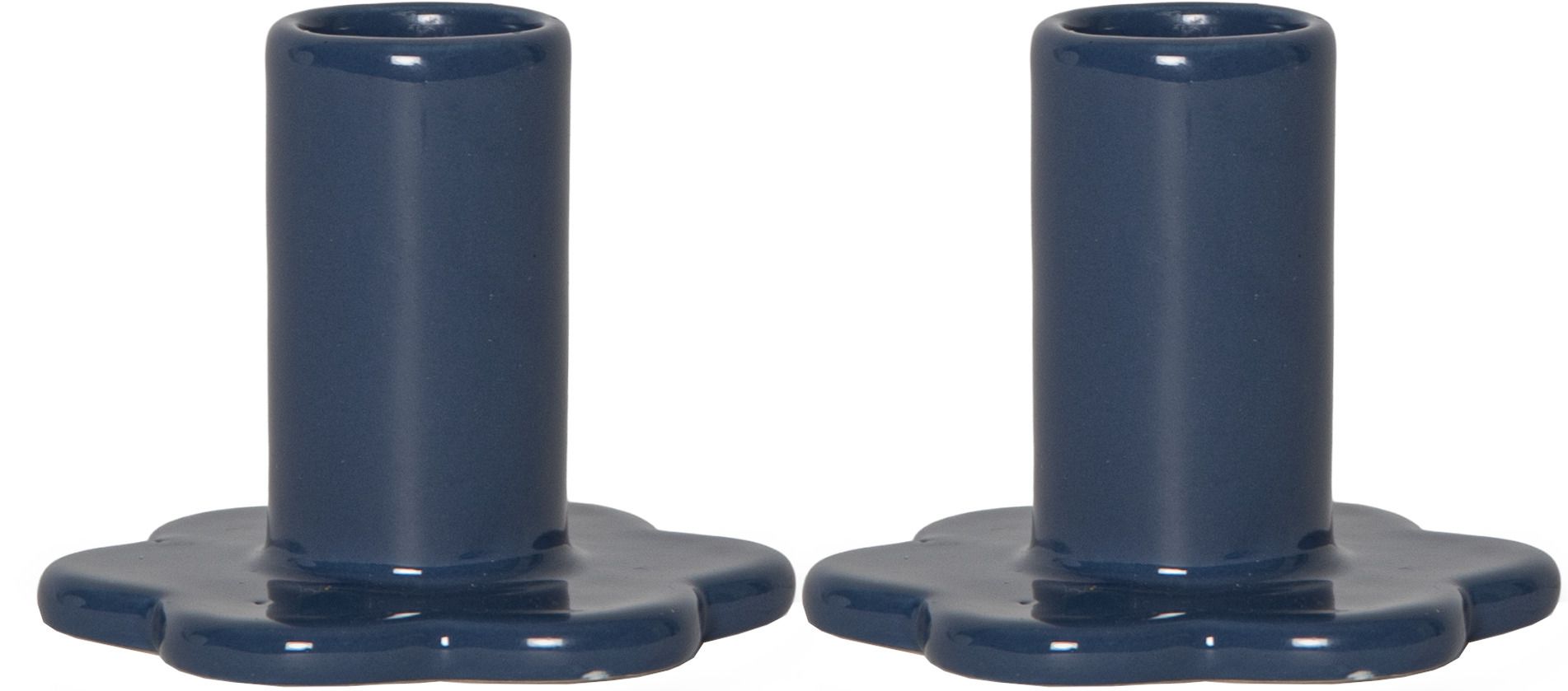 Kerzenhalter 2-p Bloom - Indoor, Blau, 6.00cm Höhe