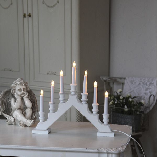 Kerzenleuchter Sara - IP20, Weiss, Warmweiss