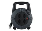 Box de câble - 10m Kabel, H05VV-F 3G1.0mm, 4xT13, 10A, Thermoschutzschalter, Griff, grau/schwarz
