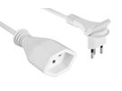 Flat Câble de rallonge, 5m - 5m, weiss, H05VV-F 3G1.0mm2, mit Kinderschutz, 230V - 10A