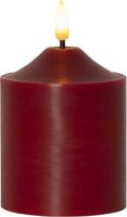 LED Pillar Kerze Flamme - Indoor, Rot, 12cm Höhe, Timerfunktion