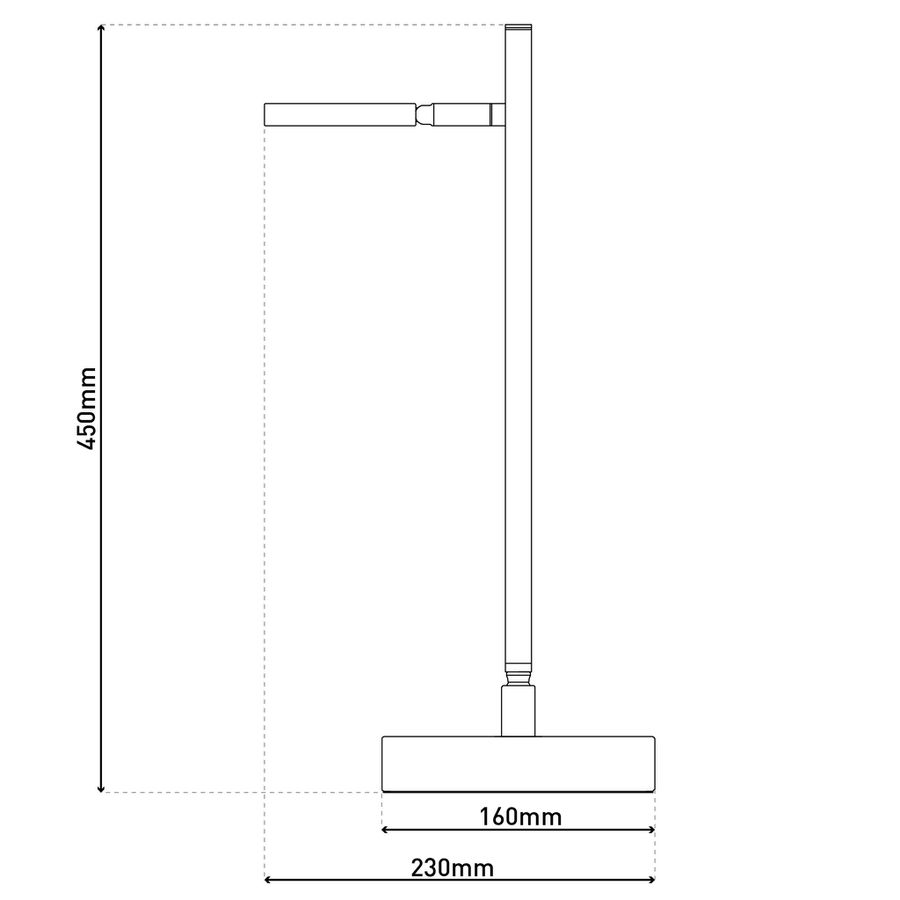 LED Akku- Tischleuchte LUPA H45cm schwarz - 3000K, 216lm, 3W, IP20
