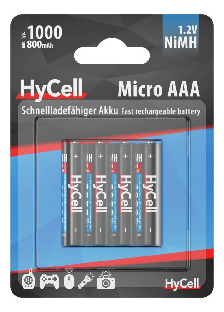 NiMH Akku Micro AAA Typ Typ 1000 (min. 800 mAh) 4er Blister - Micro AAA Akku 1000 mAh