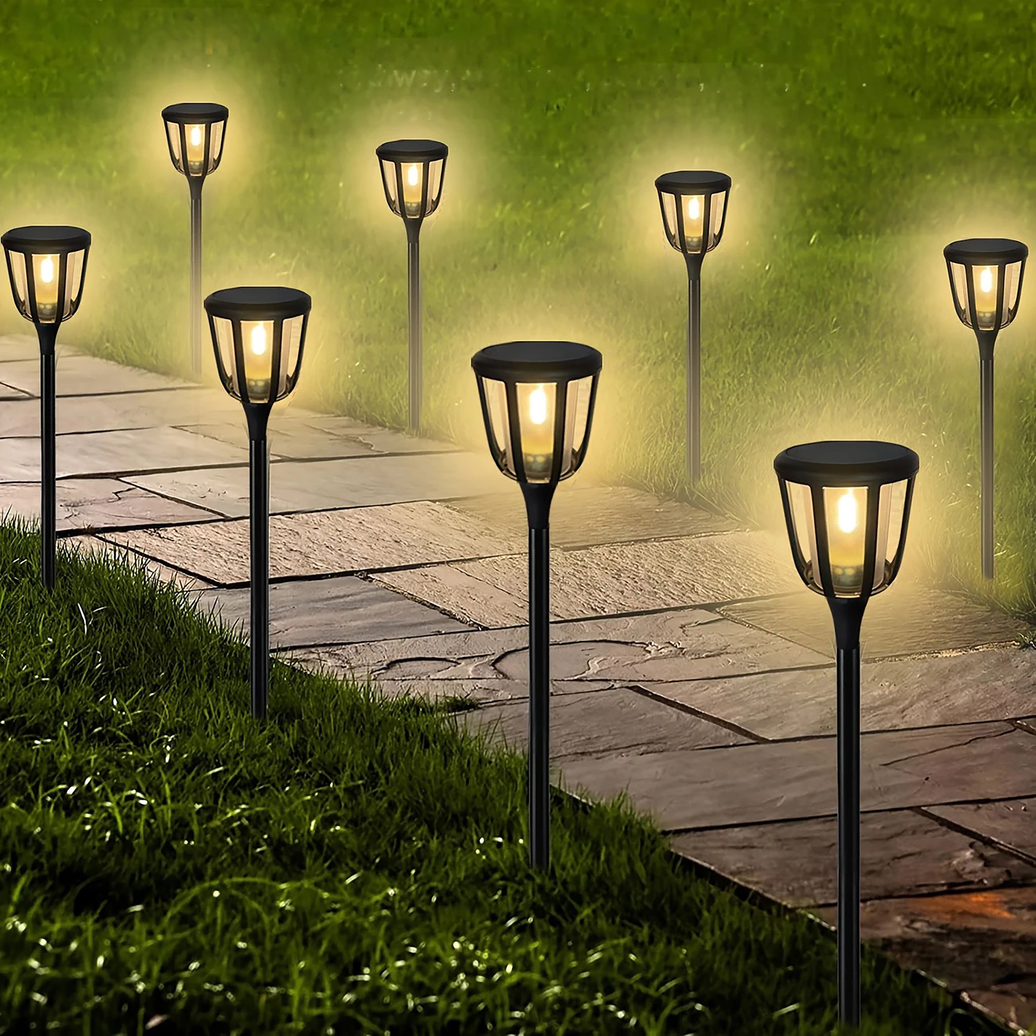 1x Solarfackel Flamme, Solarpanel: 5,5 V/0,88 W, LED chip 22Stk. 2835SMD, 3,7V 1200mAH Li-ion Höhe o - 1x Solarfackel Flamme, Solarpanel: 5,5 V/0,88 W, LED chip 22Stk. 2835SMD, 3,7V 1200mAH Li-ion Höhe o
