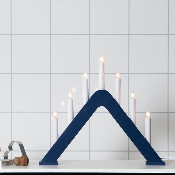 Kerzenleuchter Jarve - IP20, Blau, Warmweiss