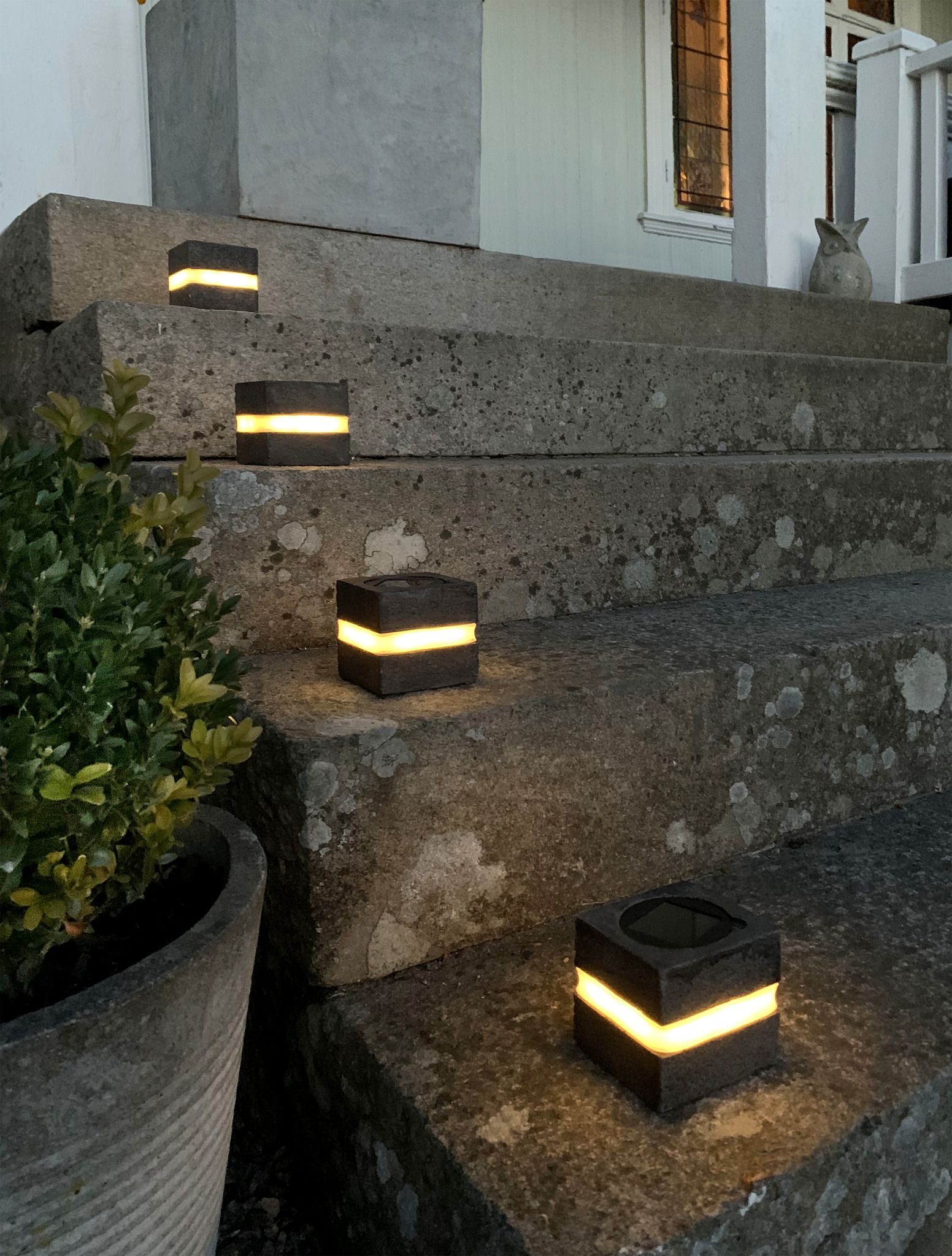 Solar Decoration Stonecube - Warmweiss, IP44, Grau