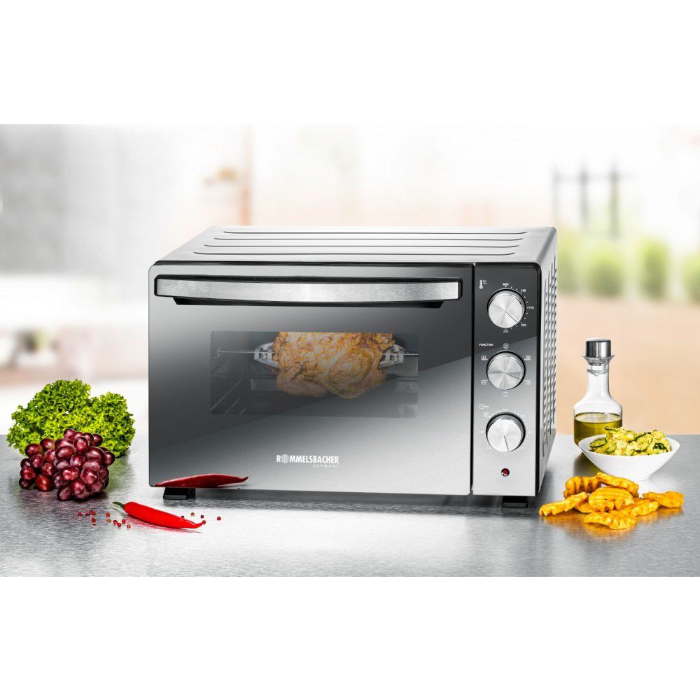 Back & Grill Ofen mit Drehspiess & Umluft - Back & Grill Ofen mit Drehspiess & Umluft 230V, 1500W, schwarz/silber