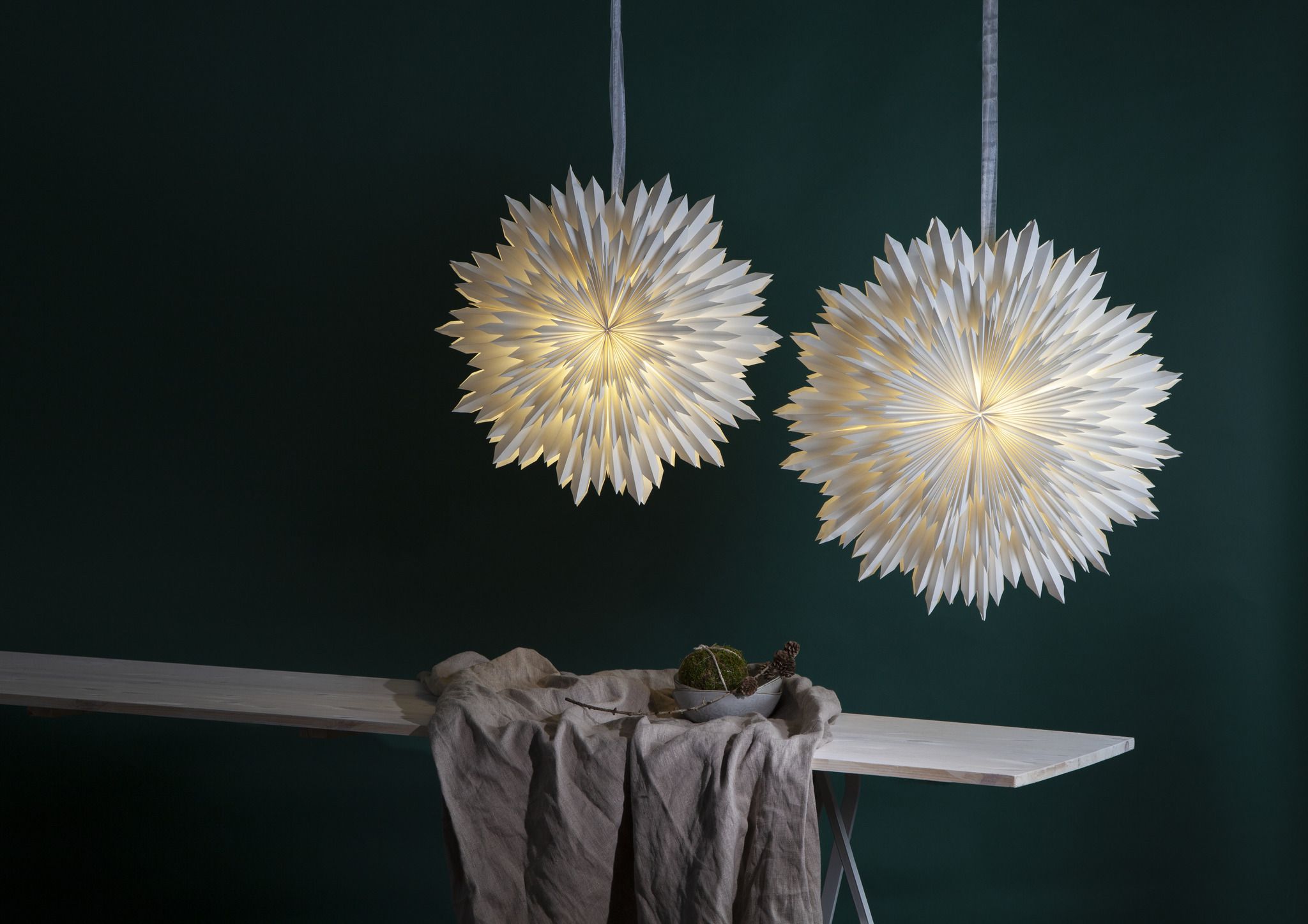 Papierstern Ice - IP20, Weiss