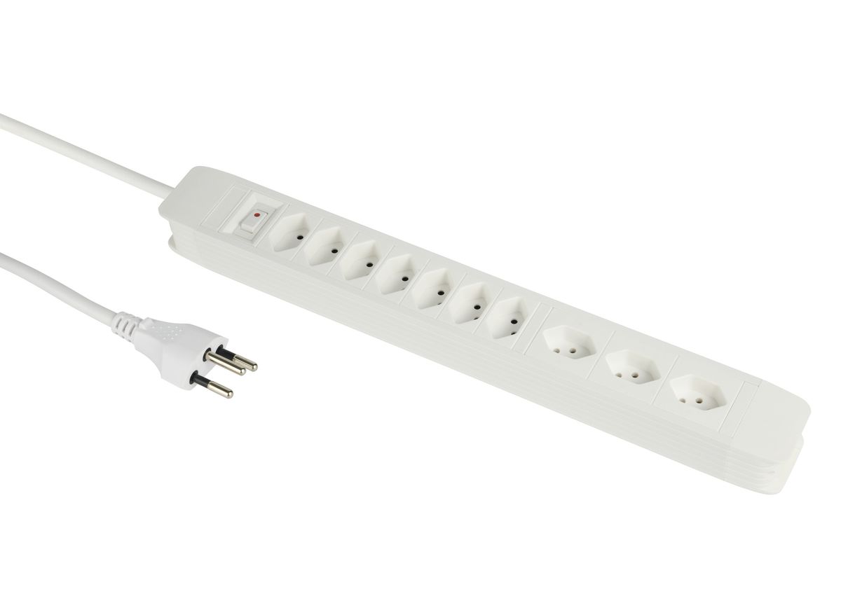 PRINCIPIO 3xH/7xV - 10x T13 (3x horizontal / 7x vertikal), 2.0m Kabellänge, Schalter, weiss