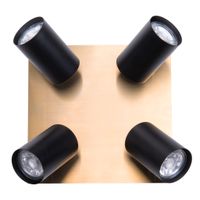 4er Wand- und Deckenleuchten FRIDA L/B: 22 cm schwarz - GU10, IP20, 40W, 230V