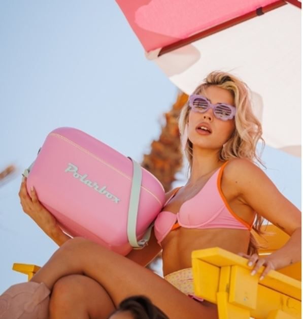 Polarbox Retro Cooler Bubblegum Pink - Cyan 20l - Kühlbox, 20l, Vintage Design