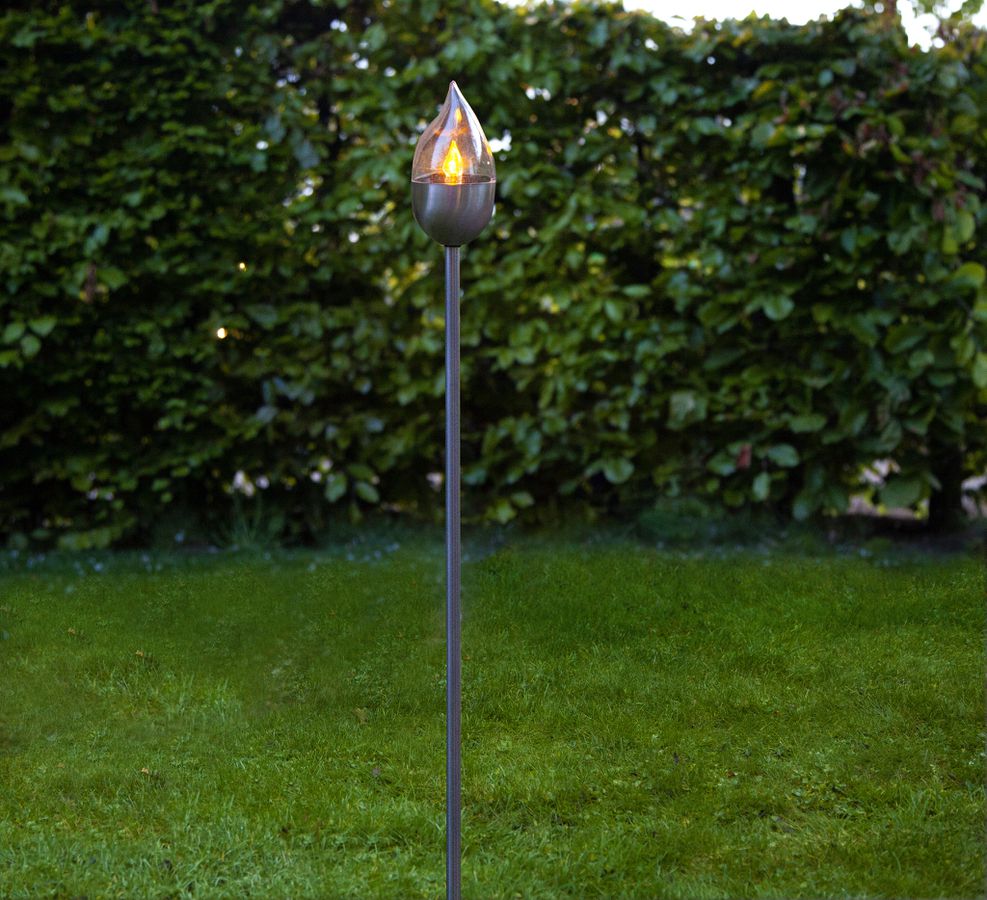 Solar Leuchte Olympos - Rostfreier Stahl, Lichtfarbe Gelb
