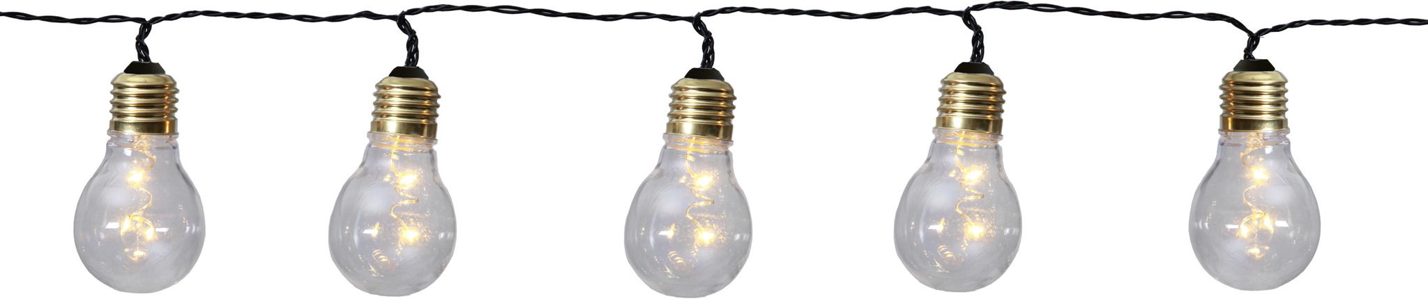 Lichterkette Glow Batteriebetrieben - IP44, Gelb, 5 LED's, 100cm