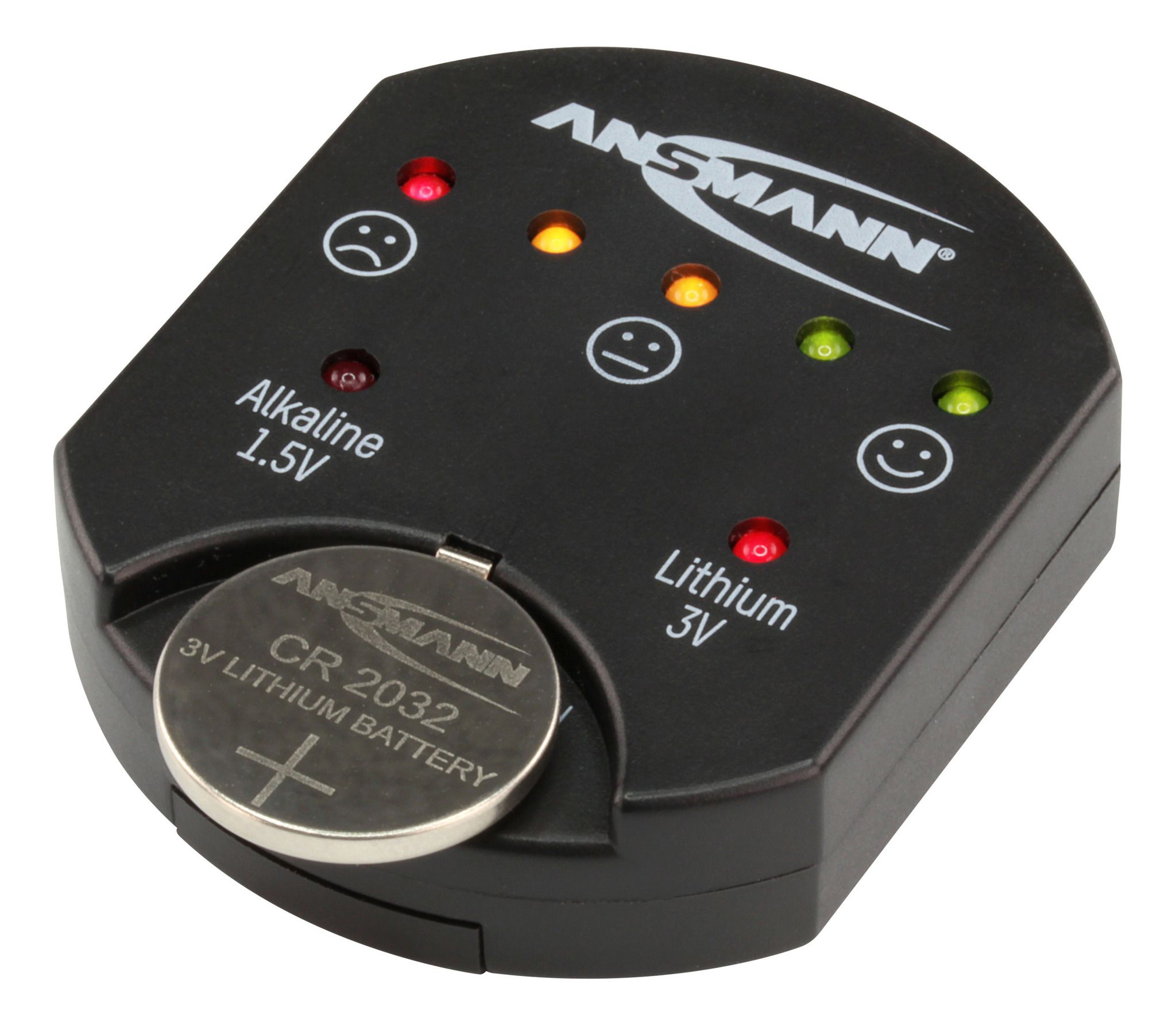 Batterietester für Alkaline- und Lithium-Knopfzellen - inkl. CR1620 Knopfzelle zum Betrieb des Testgerätes