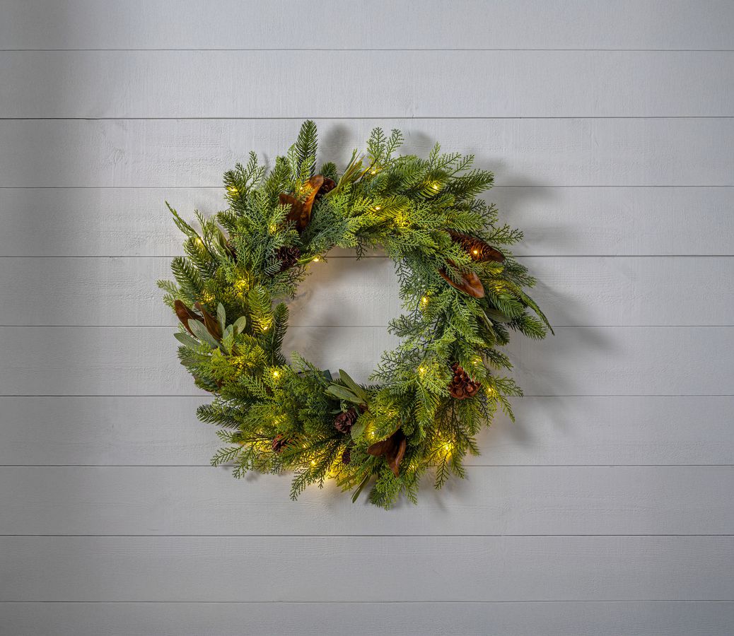 Kranz Mixi - Indoor, Warmweiss, Grün