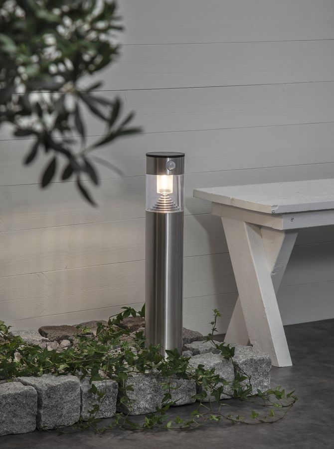 Solar Pollerleucht Marbella - Stainless Steel, Lichtfarbe Warmweiss