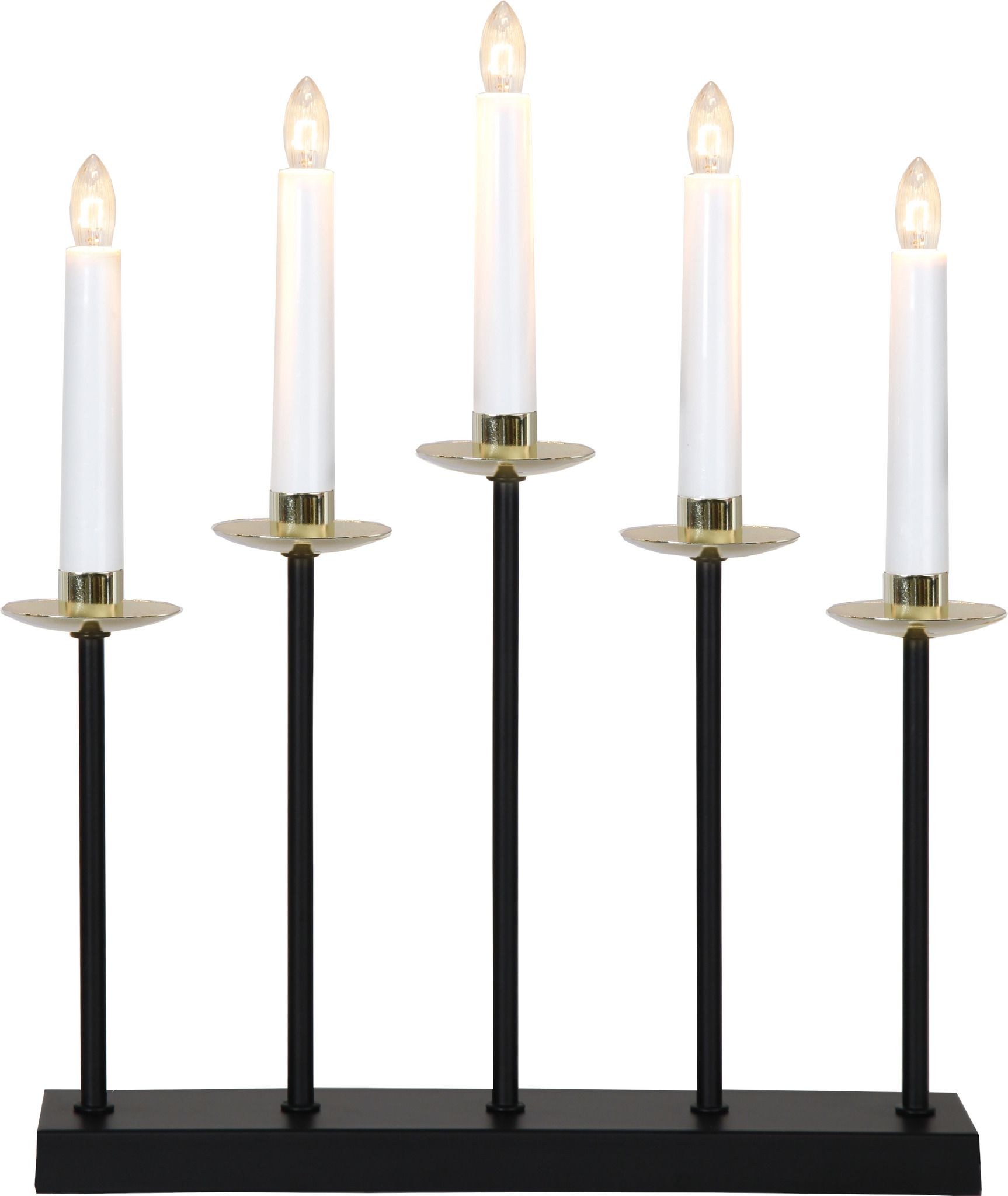 Kerzenleuchter Greta - IP20, Schwarz, Warmweiss