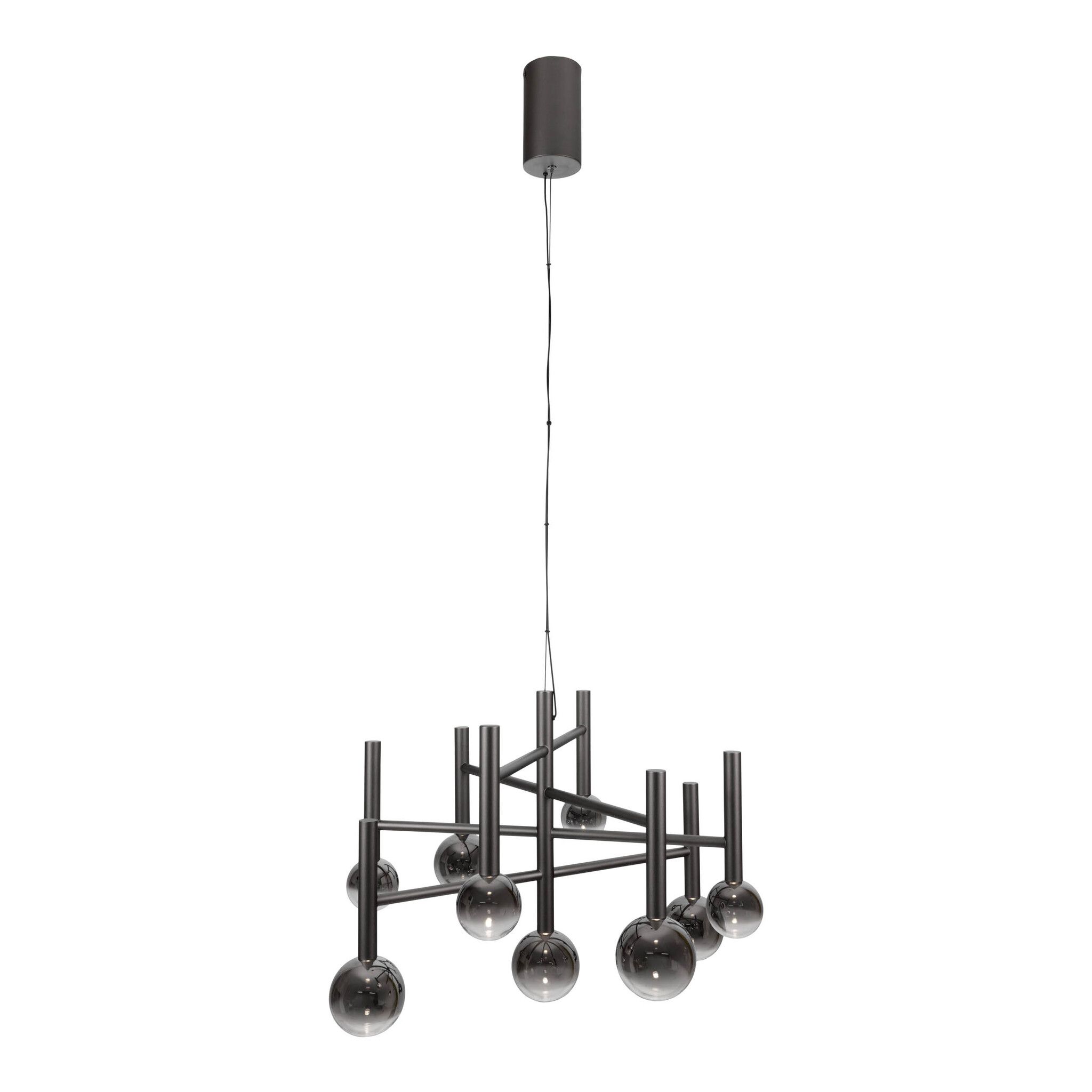 9er LED Pendelleuchte  SINGAPUR : 65cm schwarz - IP20, LED-Modul, Schwarz