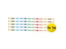 5x 1m RGB LED Stripe - IP20, RGB, 500cm Länge