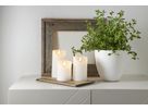 LED Pillar Kerze Flamme Rustic - Indoor, Weiss, 10.00 cm Höhe,  Timerfunktion