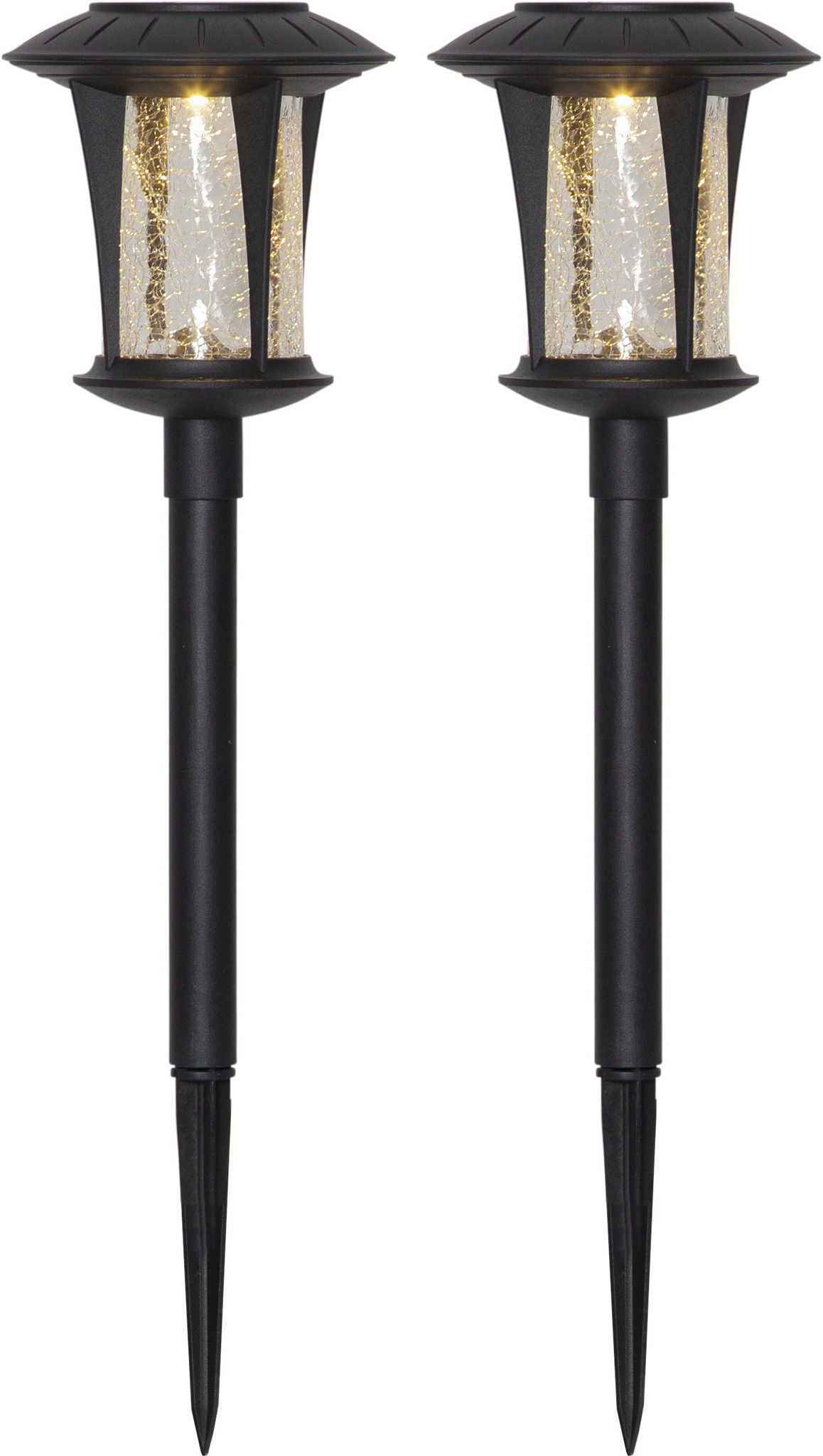 Solar Poller-Leuchte 2 Pack Monaco - Schwarz, Lichtfarbe Warmweiss
