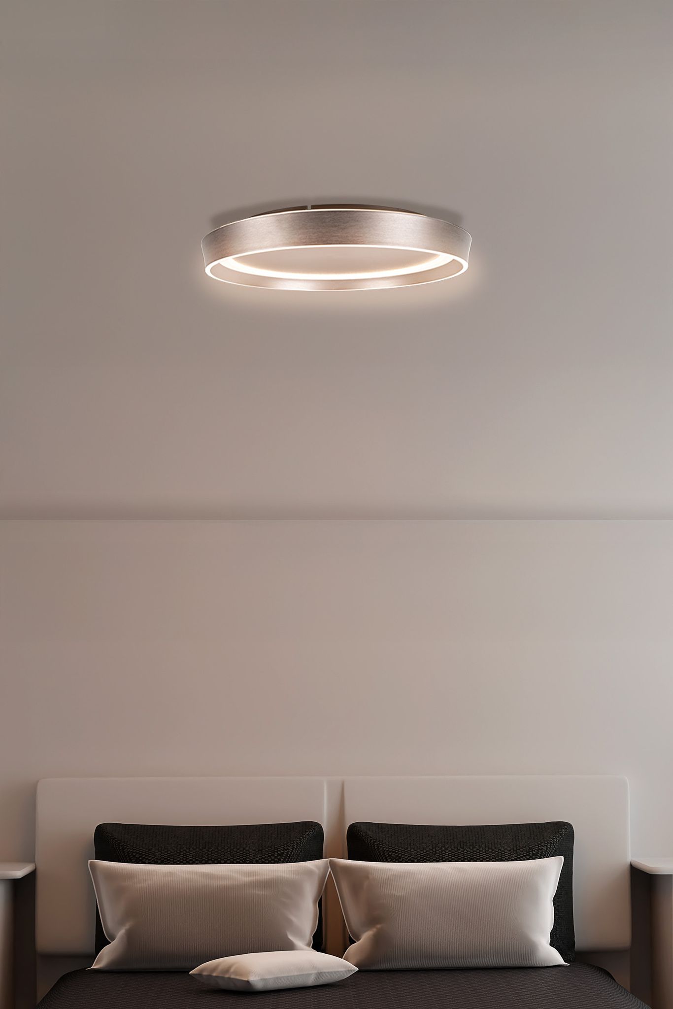 LED-CCT Deckenleuchte  LEVIAN  : 49cm champagne - IP20, LED-Modul, Nickelmatt