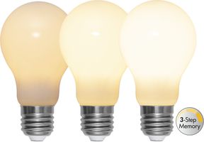 LED Leuchtmittel E27 A60 Opaque Filament RA90 3-step - E27, 600Lm, 2700K, 6.5W, 220-240VAC
