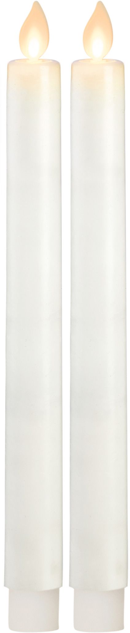 LED Dinner Kerze 2er Pack M-Twinkle - Indoor, Weiss, 24cm Höhe, Timerfunktion