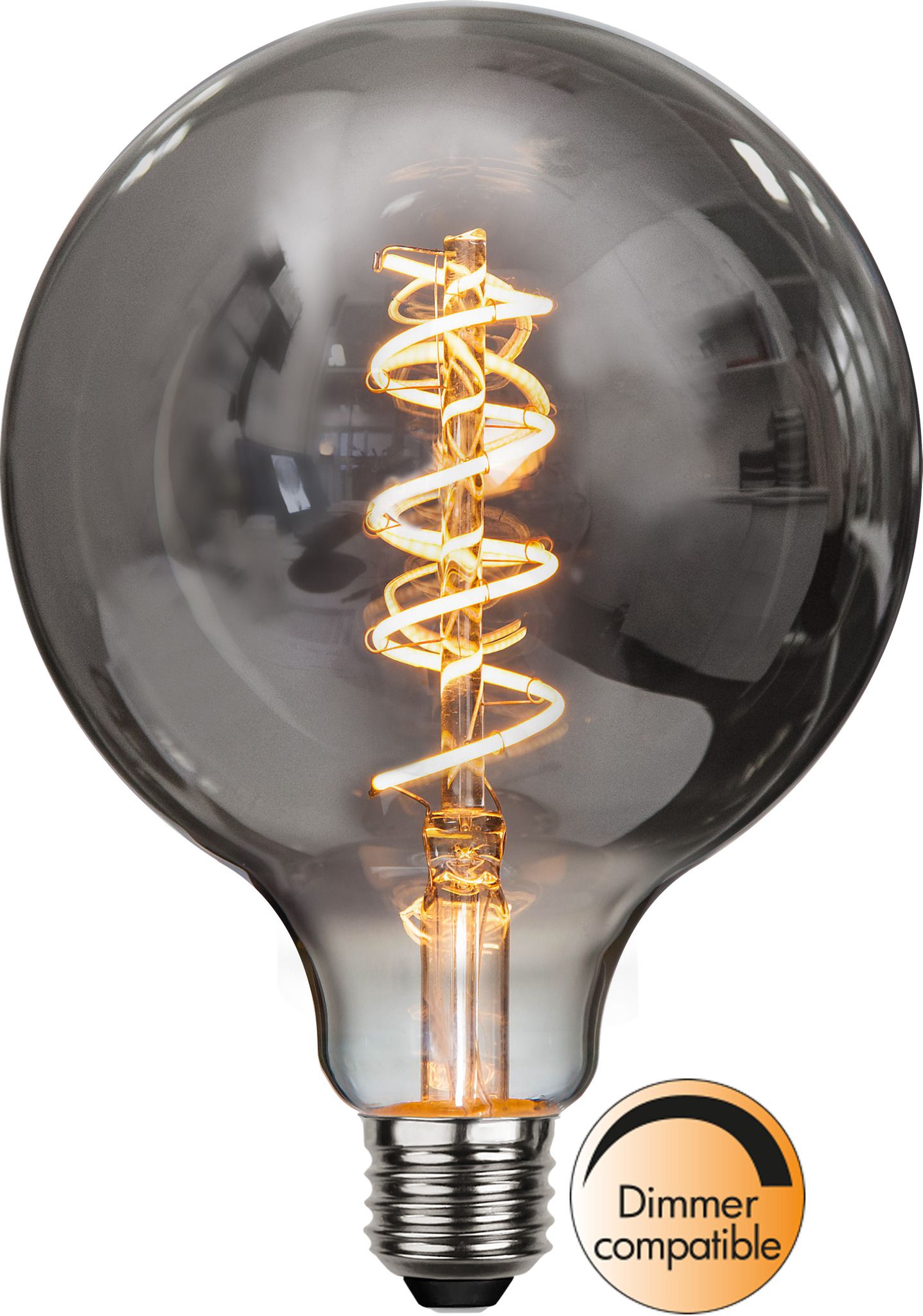 LED Leuchtmittel E27 G125 Decoled Spiral Smoke - E27, 40Lm, 2100K, 2W, 220-240VAC