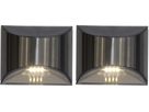 Solar Wand Laterne 2-p Wally - Silber, Lichtfarbe Warmweiss