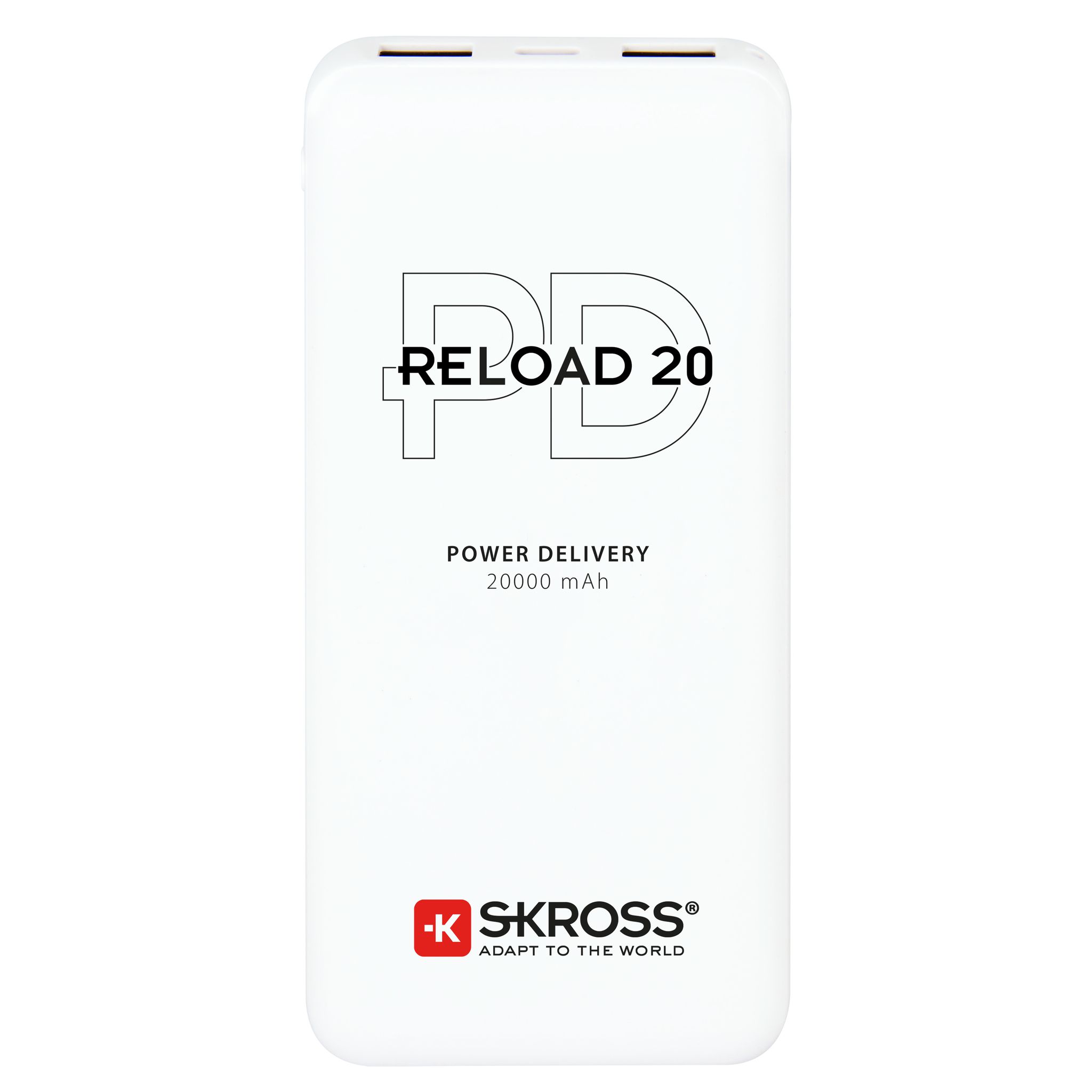 Powerbank RELOAD 20 PD - Kapazität: 20000mAh/74Wh, USB-C PD (fast charge), inkl. Micro USB Kabel, vorgeladen, weiss