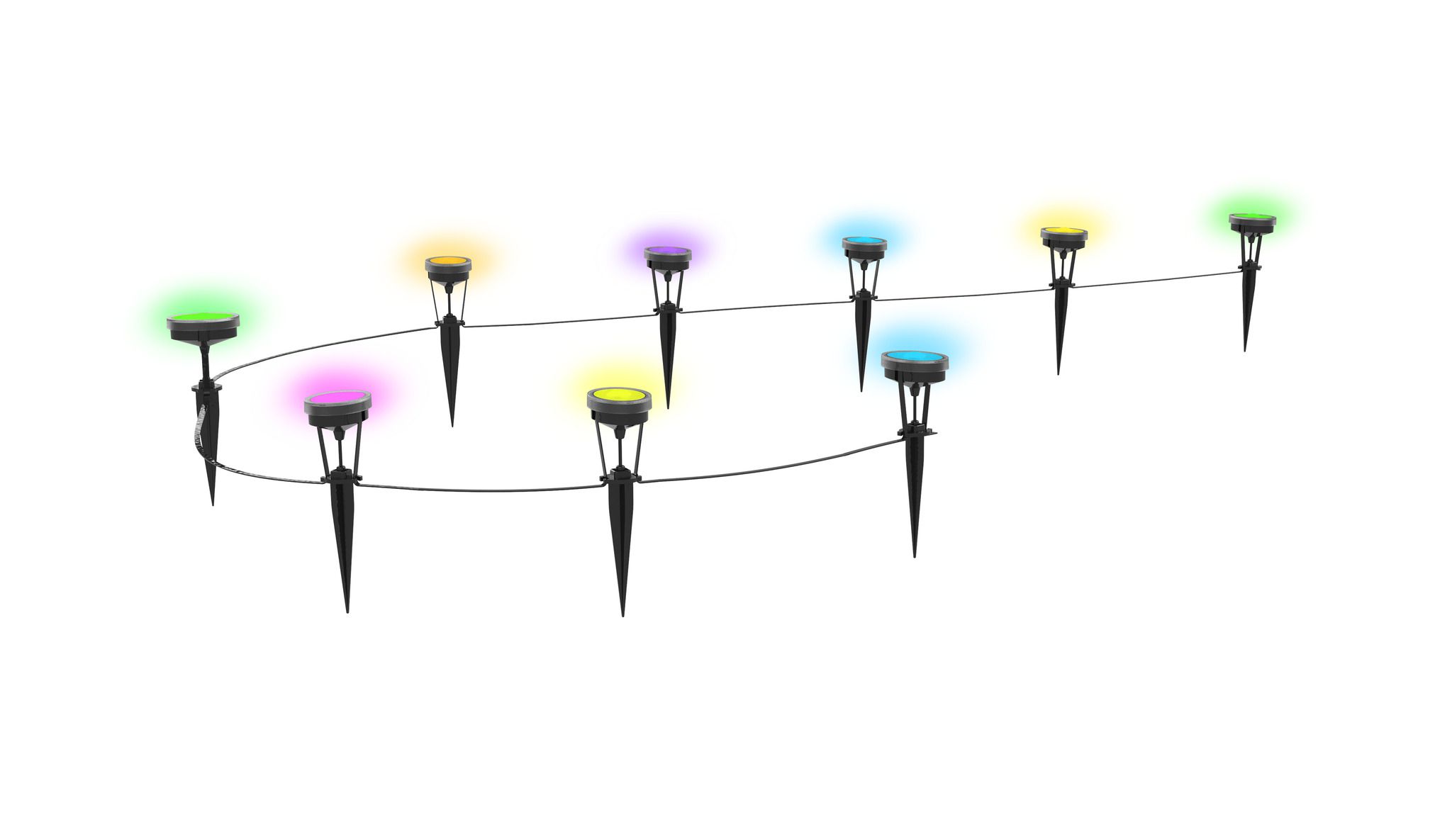 24V RGB Smart Mini Gartenspot 9x - 24V DC, 5W, IP65, 36°, anthrazit, inkl. Spike